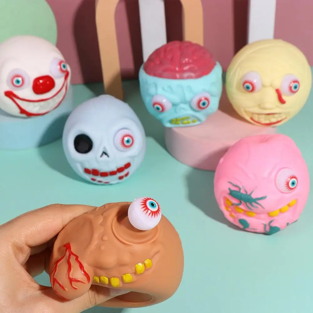 

Elastic Soft Eye-popping Skull Toys Novelty Clown Squeeze Fidget Toys Spider Slow Rebound Halloween Prank Toy Adult