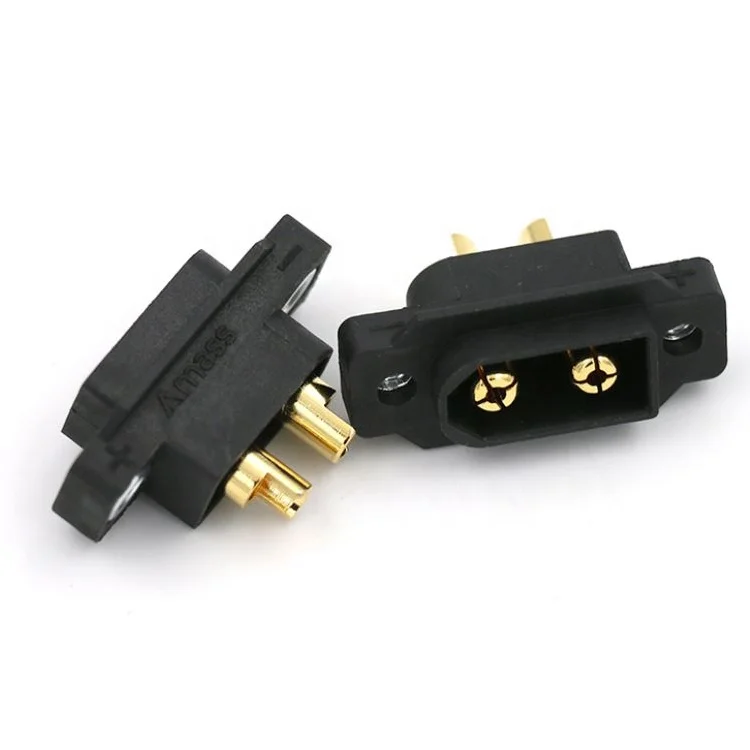 10PCS Vergaren XT60EW-M Zwart Panel Mount Connector XT60E Stekker Voor RC Drone Vliegtuigen FPV Racing Mountable XT60E Plug RC onderdelen