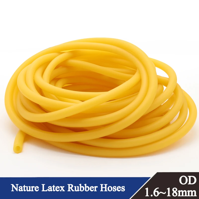 

1~10M Yellow Nature Latex Rubber Hoses IDxOD 1.6~10mm High Resilient Surgical Medical Tube Slingshot Catapult Elastic Band