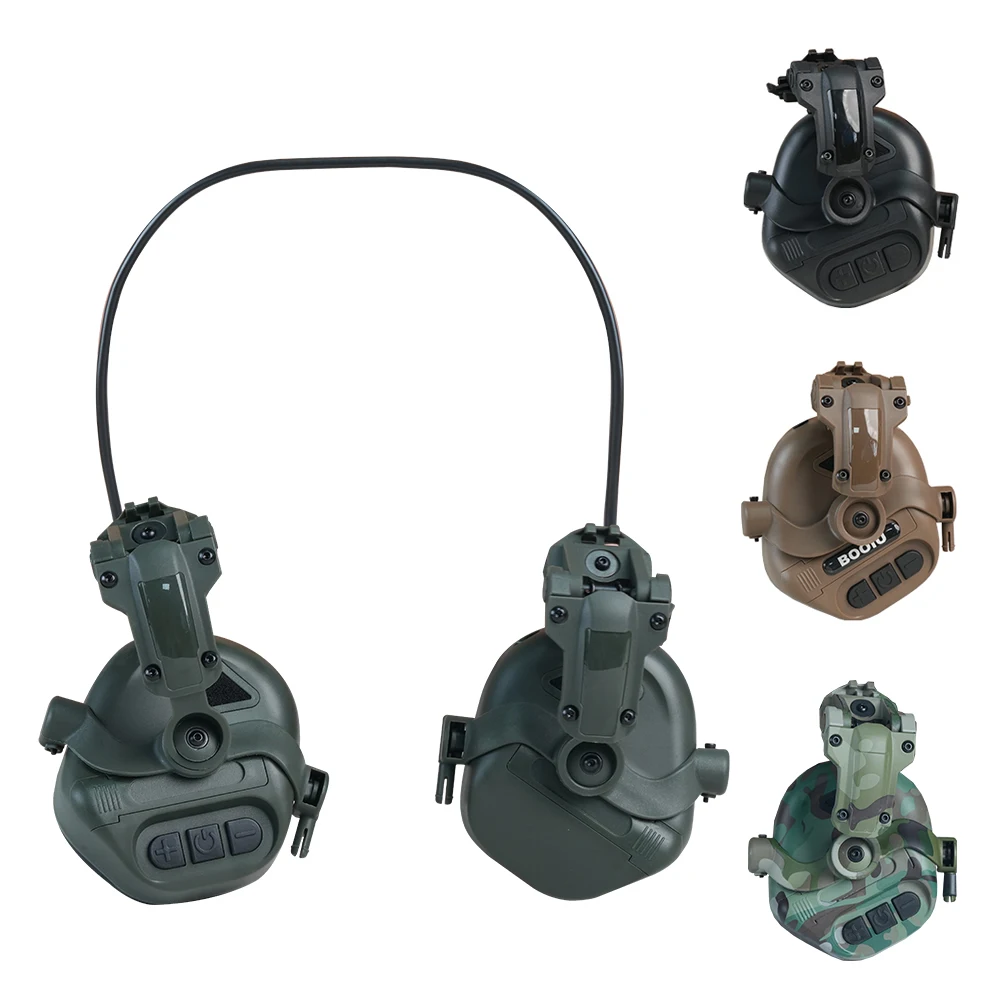 BOOIU Cuffie da tiro tattiche Casco veloce Interfaccia da 3,5 mm Cuffie da pickup Allenamento tattico Comunicazione Paraorecchie uditivo