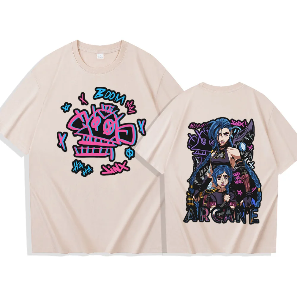 Quente anime arcano camiseta homem mulher harajuku o-pescoço verão camisa casual