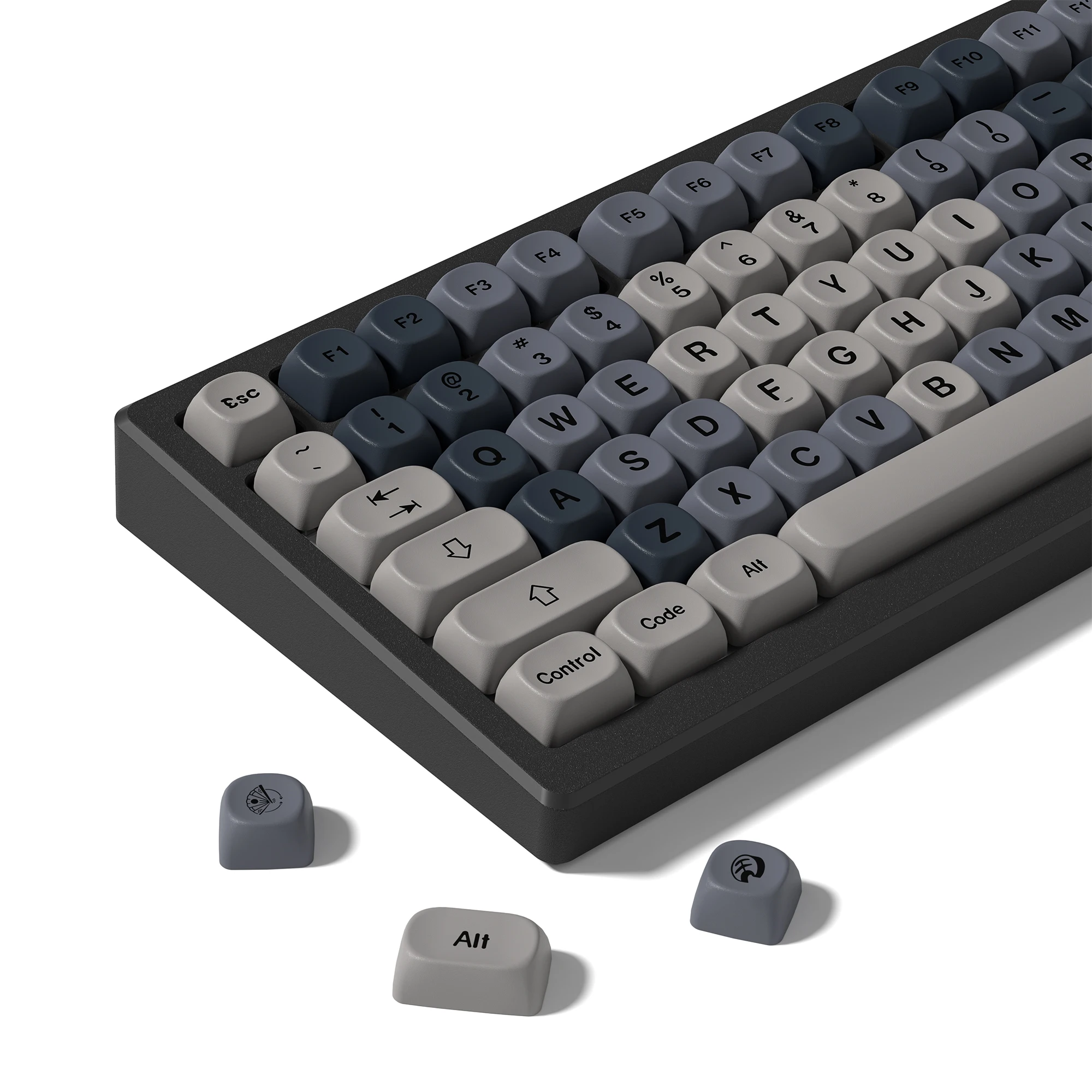 134 Keys Gradient Gray MOA Profile PBT Keycaps Dye Sub Key caps for 61/87/104 Cherry MX Switches Gaming Mechanical Keyboard