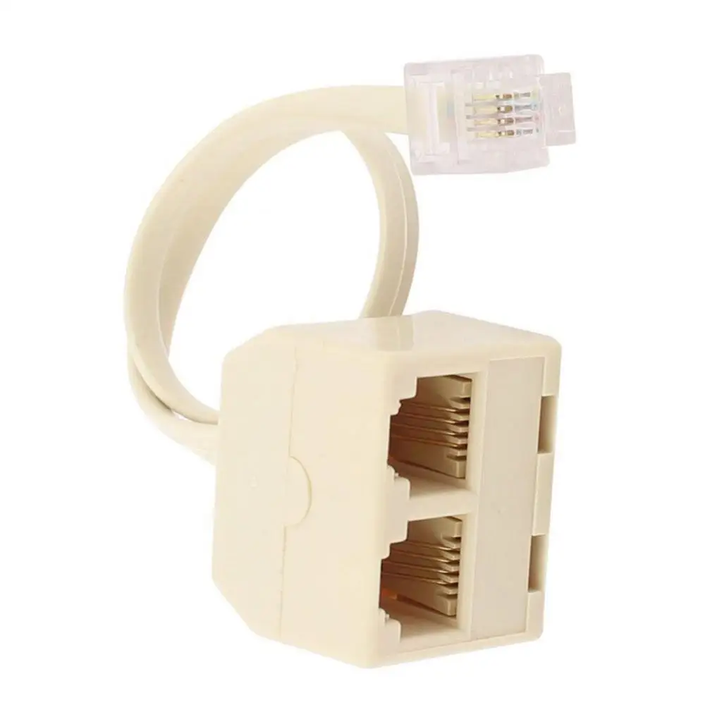 Telephone Splitter RJ11 6P4C 1 Male to 2 Female Adapter RJ11 to RJ11 Separator Male to Female 2 Way Outlet Jack Line Splitter