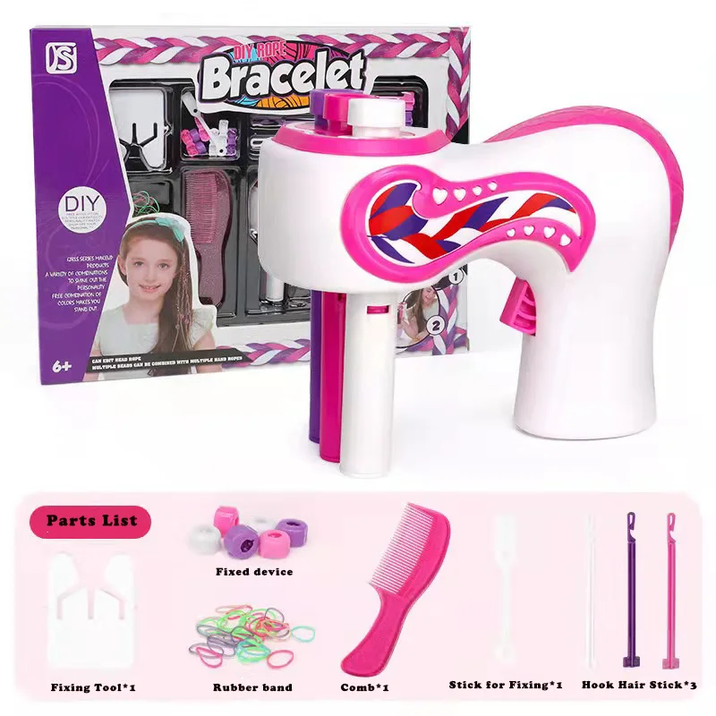 Girl Automatic Hair Braider Electric DIY Braid Weave Twist Knitting Roll Braiding Hairstyle Gift Tools for Kids Child Makeup Set