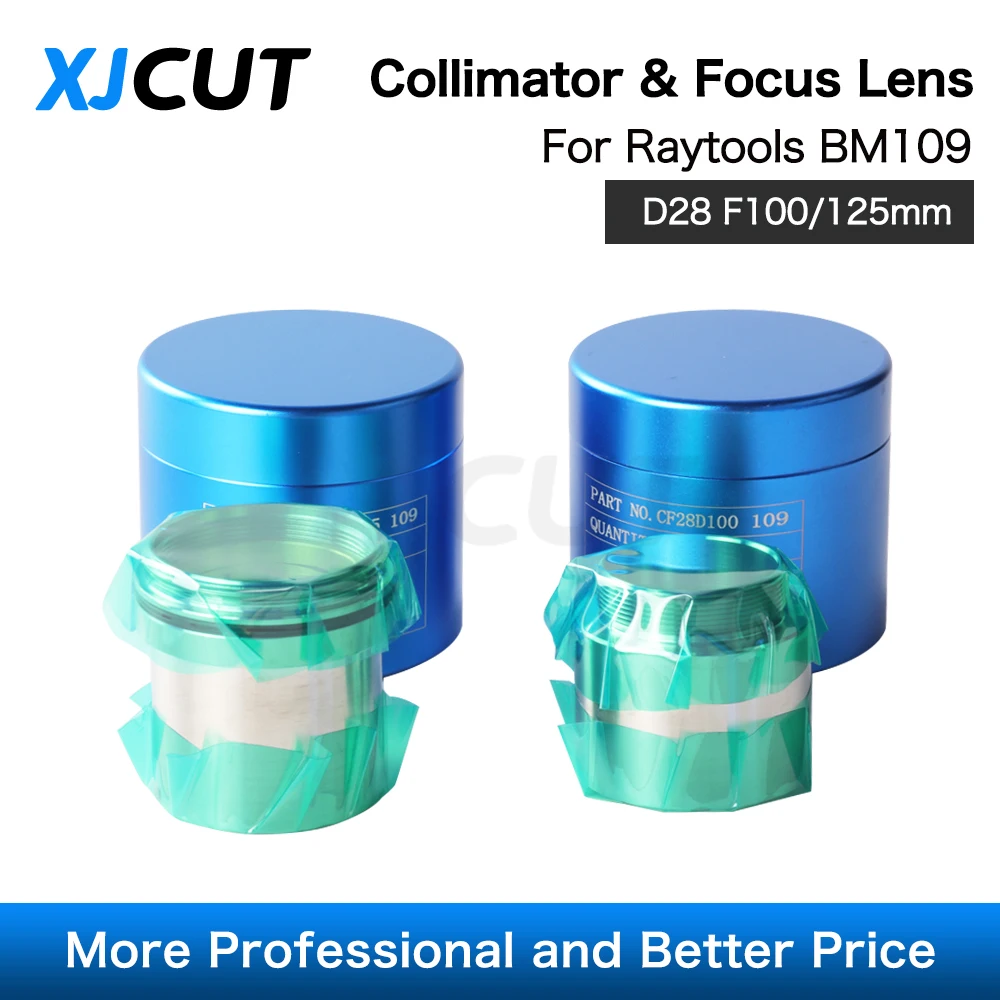 XJCUT Raytools BM109 Collimator&Focus Lens D28 F100 F125mm with Lens Holder for Raytools BM109 Bodor Laser Cutting Head 0-3KW
