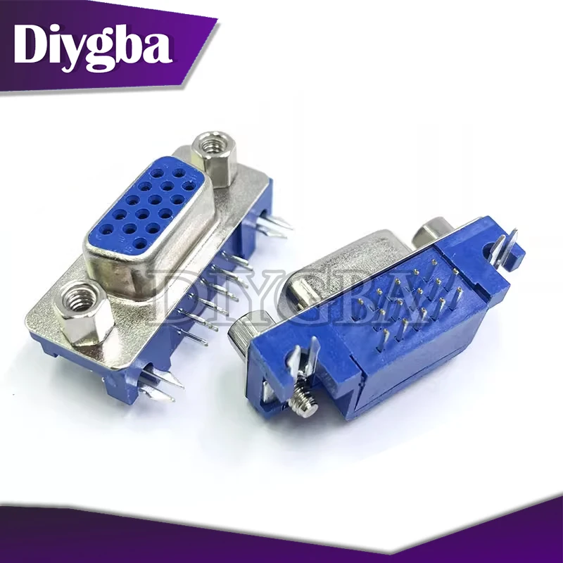 5 sztuk VGA interfejs HDR15 DB15 DR15 żeńskie wygięte stopy trzy rzędy gniazdo złącza 3.08MM