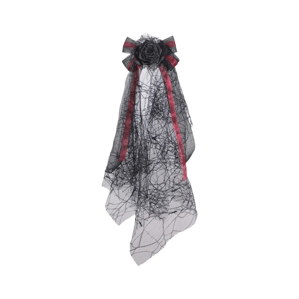 Pasamanería creativa y transpirable para el cabello de Halloween, elegante velo gótico de moda, accesorios cómodos para el cabello negro, conjuntos de vestir.