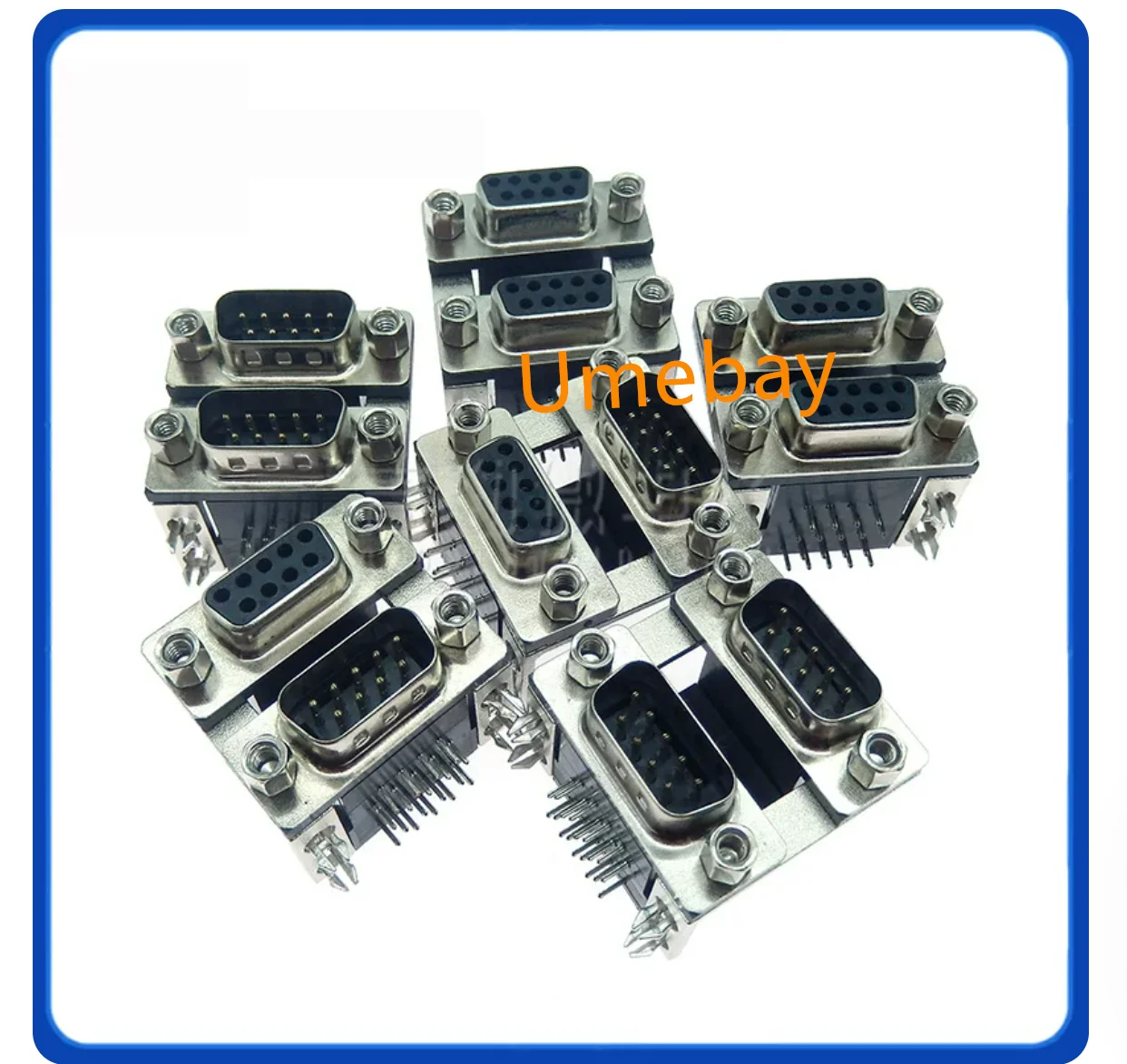 5 pieces, integrated circuit, DB9-pin serial port socket, double-layer connected 9-pin socket, upper male and lower male double-