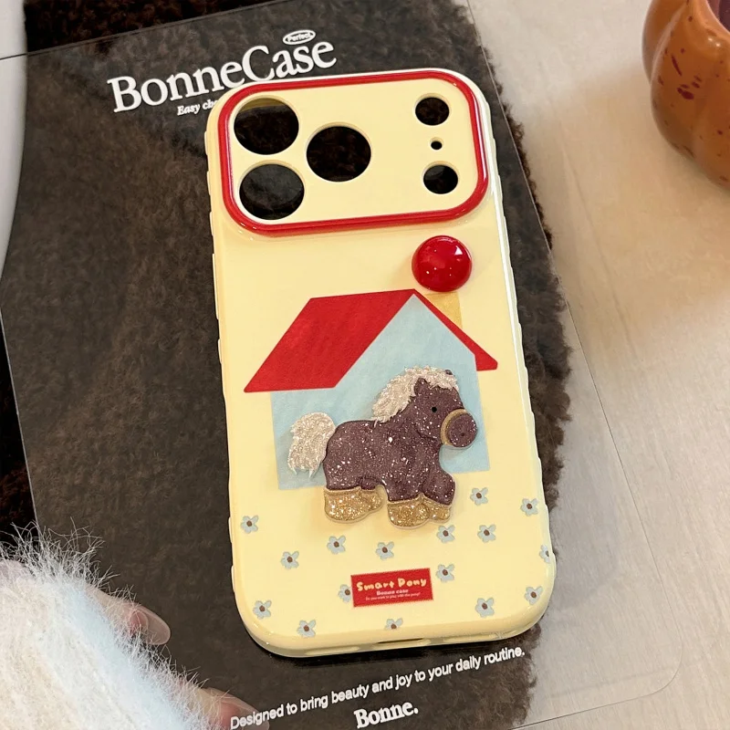 

Red Sun Pony is suitable for iPhone 17 Pro Max phone case Apple 16 3D cartoon 15 Chinese style 13 soft cover 11