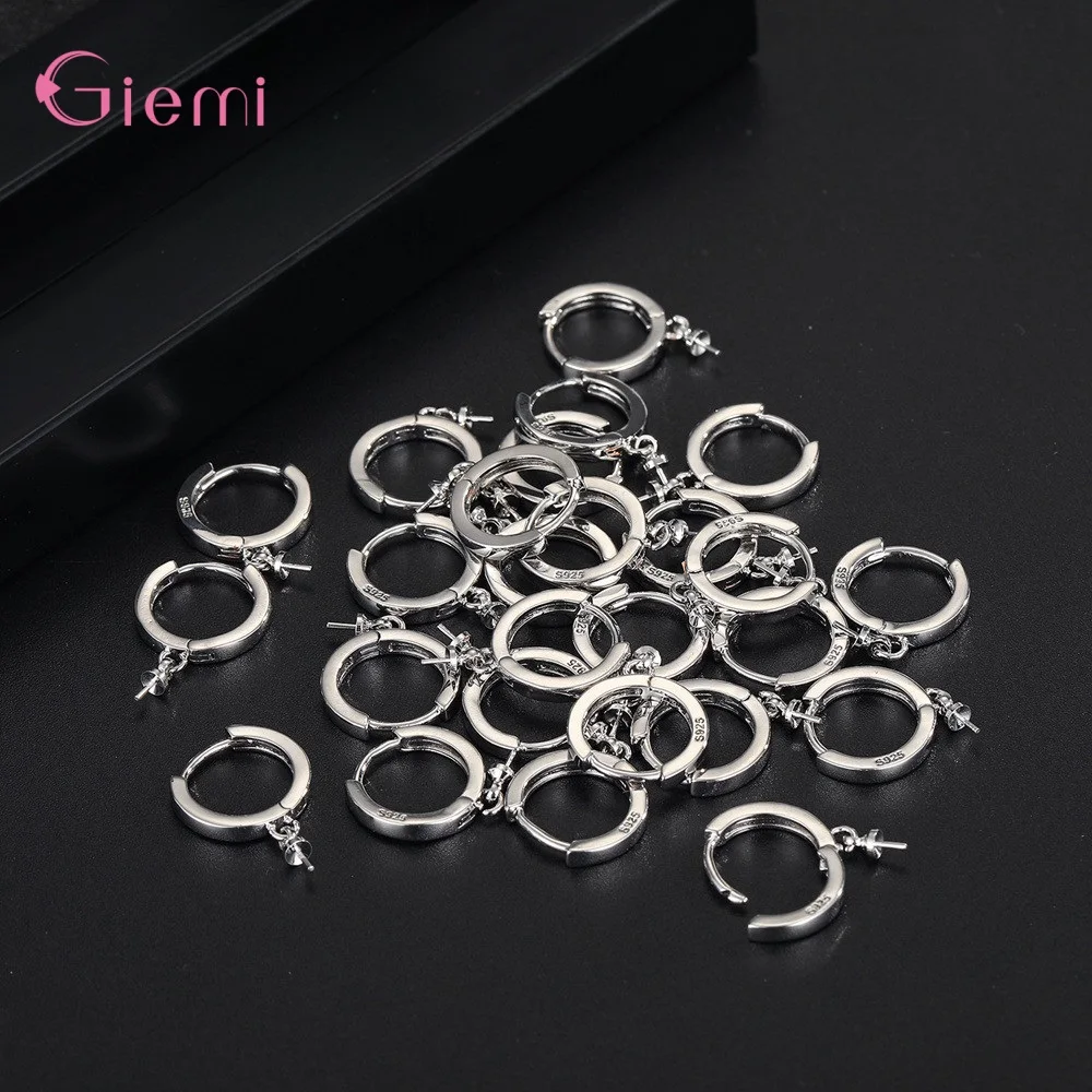 925 Sterling Silver Ear Wire Hoops Loop Earrings For DIY Dangle Earring Jewelry Making Accessories Factory Supplies