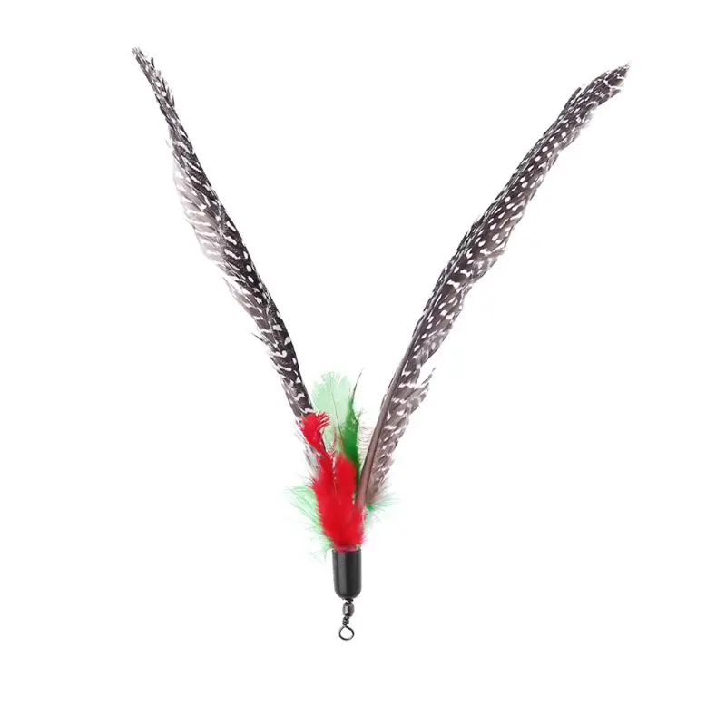 5 sztuk/zestaw Handmade naturalne pióro zabawka dla kota Da ptak wkłady interaktywne Teaser Sticks