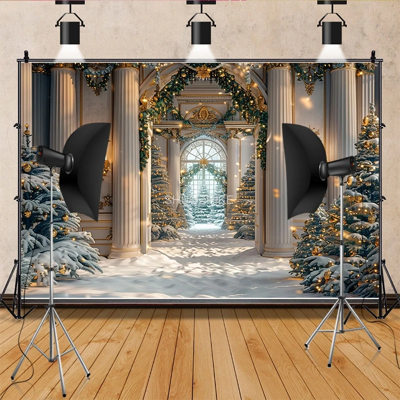 New Year Christmas Day Festival Photography Backdrop Fireplace Winter Living Room Gift Holiday Photo Studio Background RS-27