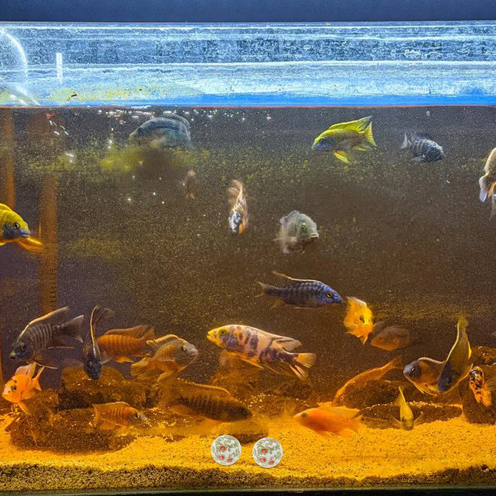 

Aquarium Ceramic Floating Balls Bright Fish Tank Ornament Decorative Lifelike Underwater Ball Fish Tank Decor