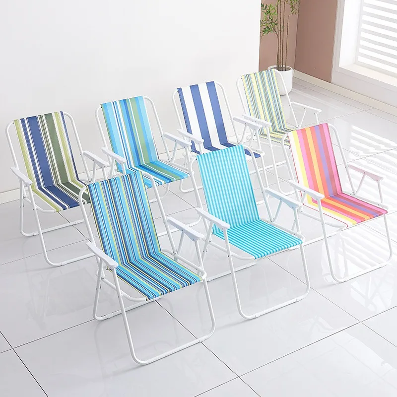 Outdoor High Back Folding Chair, Portable Leisure Chair for Fishing Beach Garden Patio, Heavy Duty Large Weight Capacity