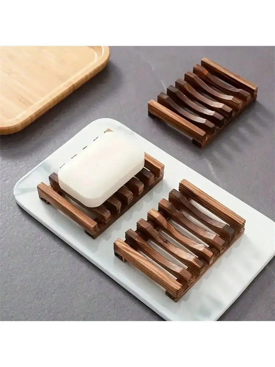 1PC Soap Box Elevate Your Bathroom With A Zoylofg Wooden Soap Dish - Self Draining & Stylish Soap Holder For Shower & Bathroom H