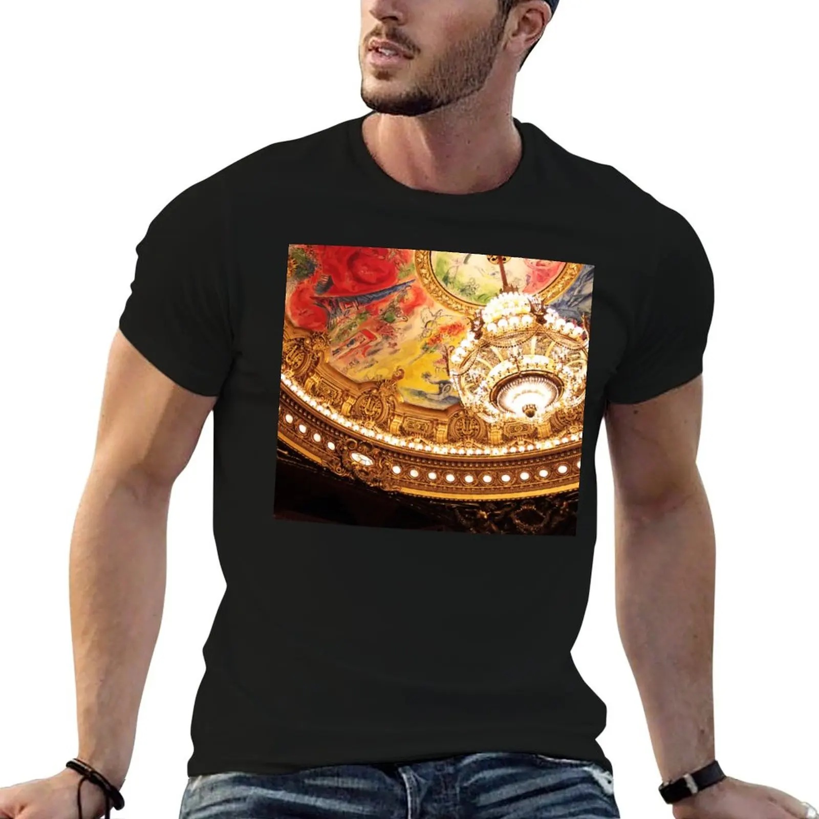 Paris Opera Chandelier T-Shirt Simple Casual Short Sleeve Tee