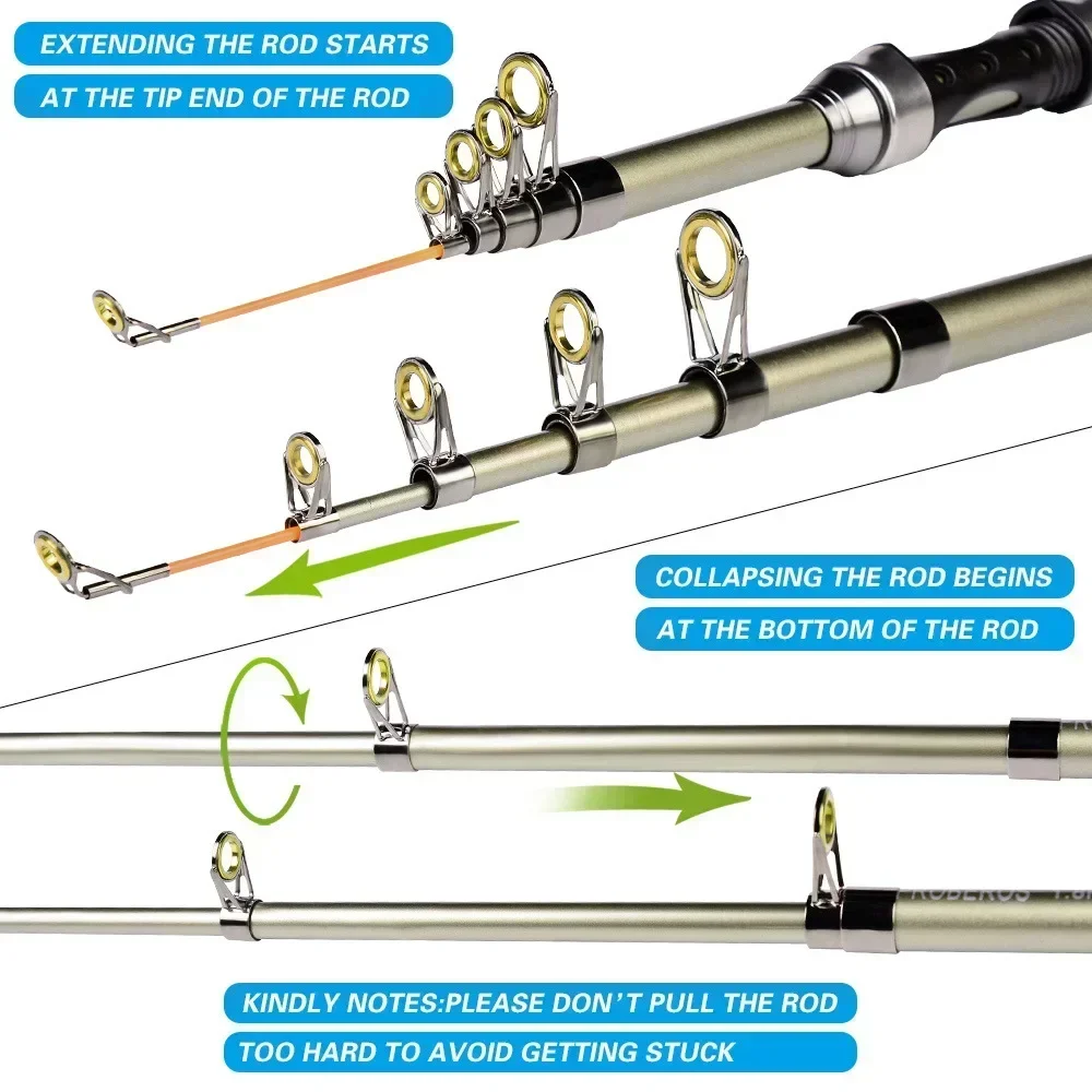 

Carbon Fiber Fishing Rod Rod Set Complete Kit With Telescopic Rod And Rotary Reel Bait Hook Travel Rod Set