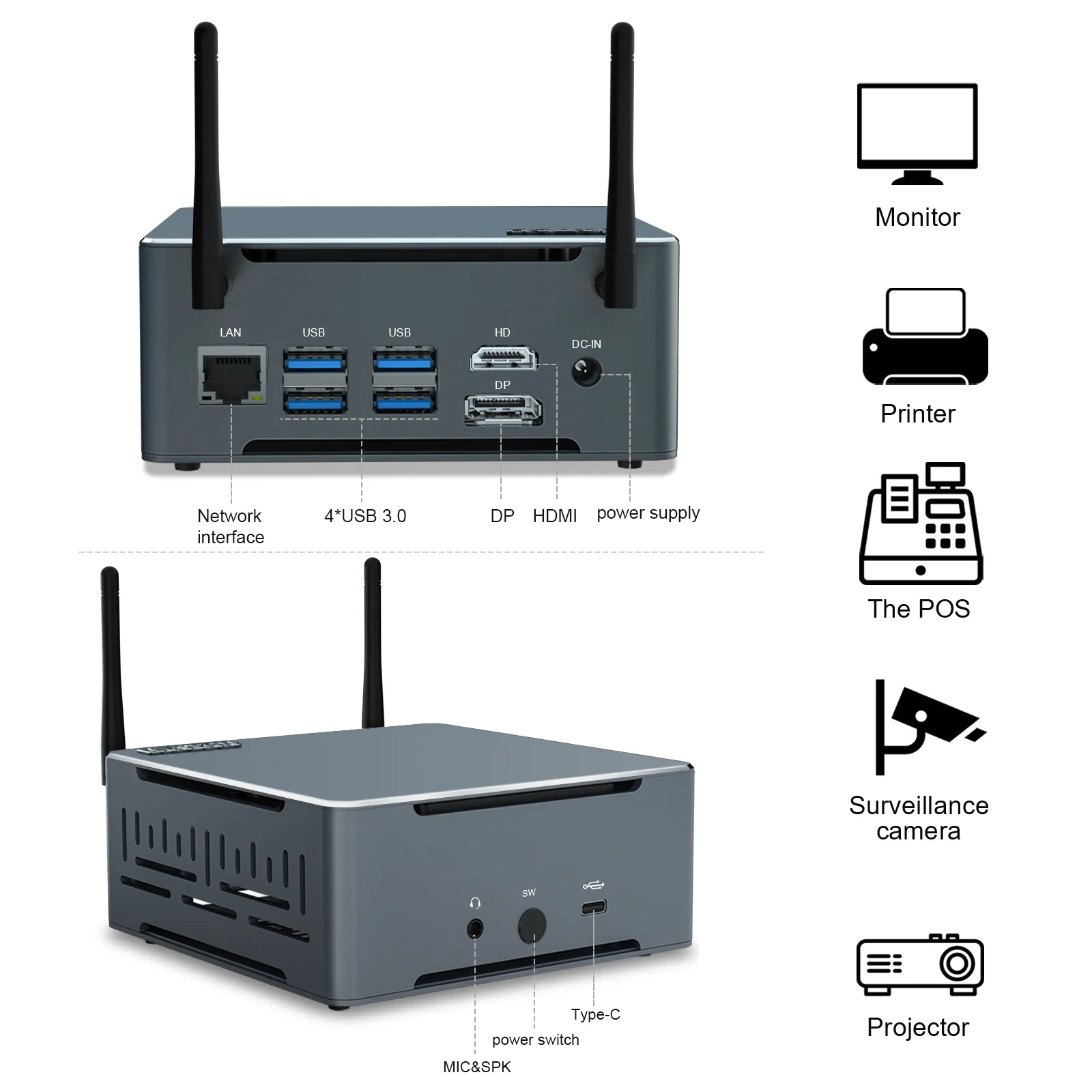 Super March Small Form Factor Pc Complet Hardware Software Case Tv Hard Drive SSD Game Desktop Graphics Card 8GB Gaming Computer