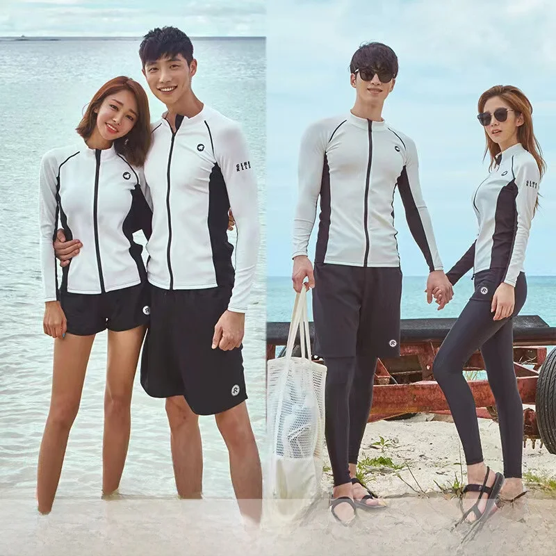 

Qui Dry Zipper Scuba Diving Suit Long Sve Jellyfi Design Surfing Wetsuit Men Women Couples Swimming Costume Set