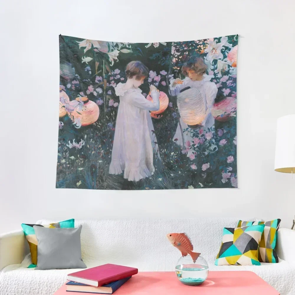 

John Singer Sargent - Carnation, Lily, Lily, Rose Tapestry Room Decore Aesthetic Wall Hanging Decoration Bedroom Tapestry