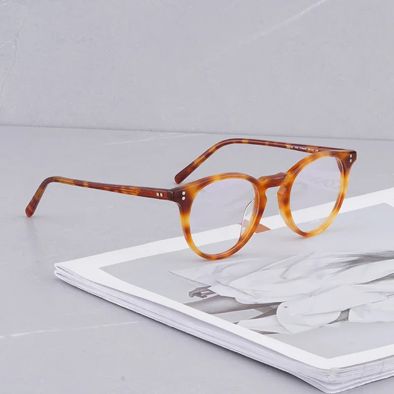 Acetate Eyeglass Frames Round Glasses Frames Myopia Prescription Blue Light Ray Lens OV5183 O Malley Glasses Blue Light Glasses