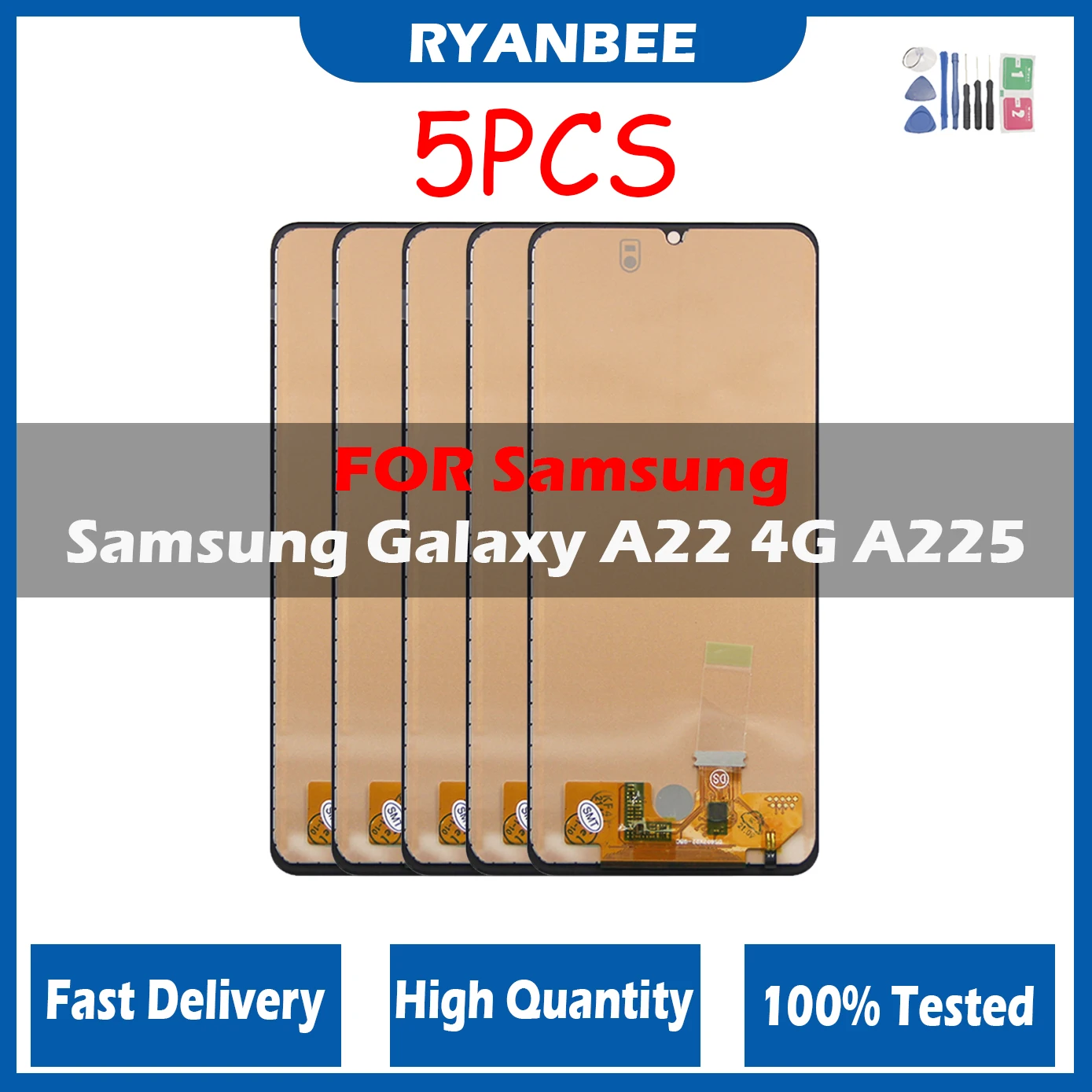 

5Pcs/Lot LCD Display For Samsung Galaxy A22 4G A225 SM-A225F SM-A225F/DS LCD Display Touch Screen Digitizer Assembly Parts