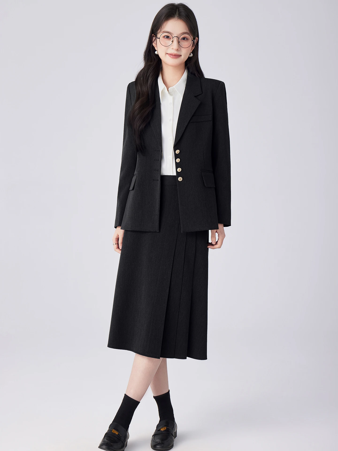 Traje de falda de estilo occidental de alta gama para mujer, nuevo modelo de primavera, ideal para entrevistas de estudiantes, talla pequeña.