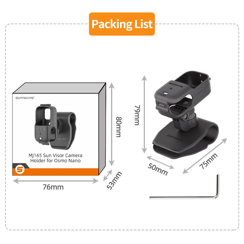 For Osmo Nano Car Sunshade Clip Mount, Suitable for DJI Osmo Nano Action Camera Car Sun Visor Mount Clip