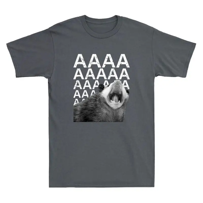 Screaming Possum Aaaa Cute Funny Opossum Dank Meme Vintage Men'S Cotton T Shirt