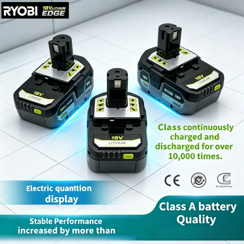 New RYOBI 18V ONE+ 6.0Ah 8.0Ah Premium Lithium Rechargeable Battery New Upgrade Shockproof Long Endurance Cordless Tool Battery