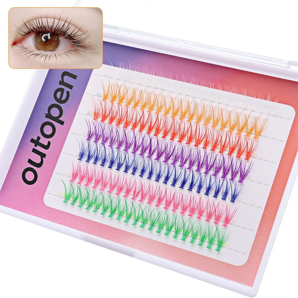Reusable Extensions Colored Lashes DIY Wispy Cluster Eyelashes Mixed Colors Individual DIY Lashes Women