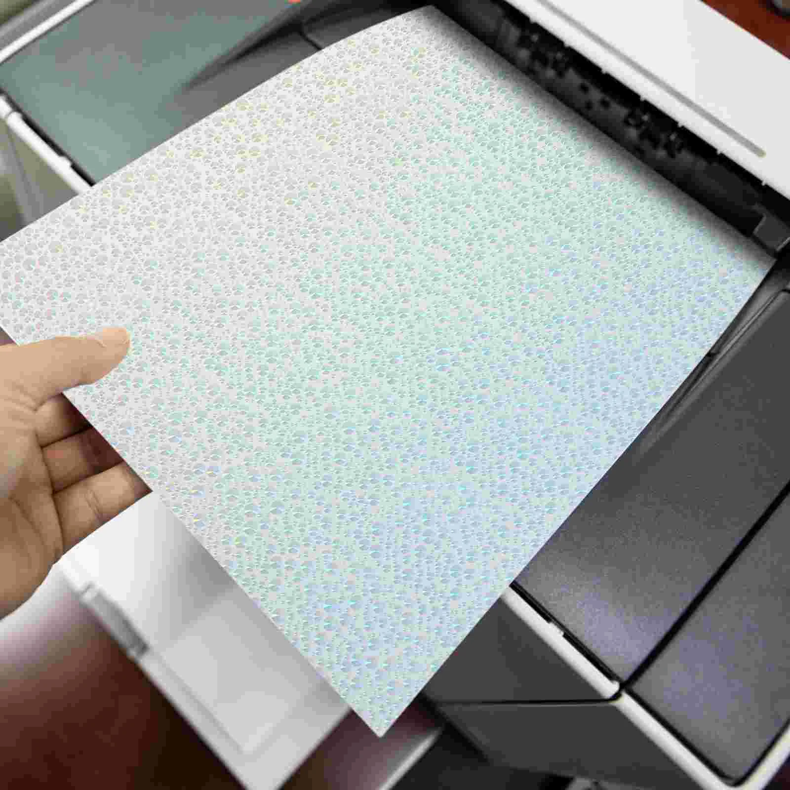 20 Sheets Holographic Printing Paper Printer Sticker Nail Stickers Label Printable Name for Coated
