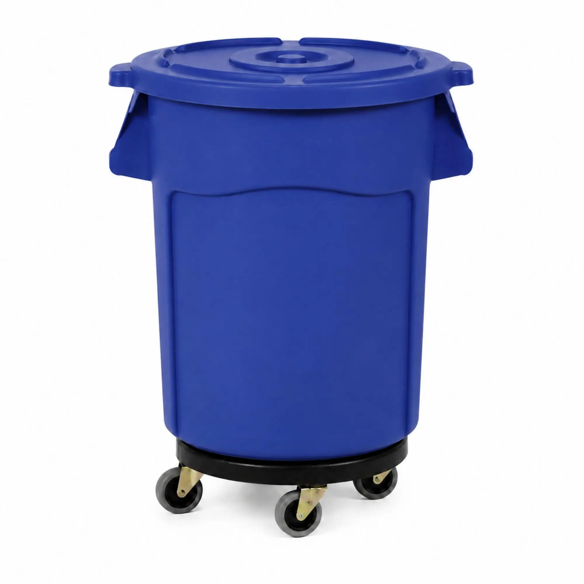 20 Gallon Outdoor Trash Can with Wheels and Lid, 1 Pack, Blue