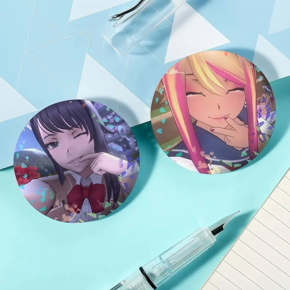 Game Yandere Simulator Laser Badge Ensemble Lapel Pins for Backpacks Briefcase Brooch Clothes Gifts