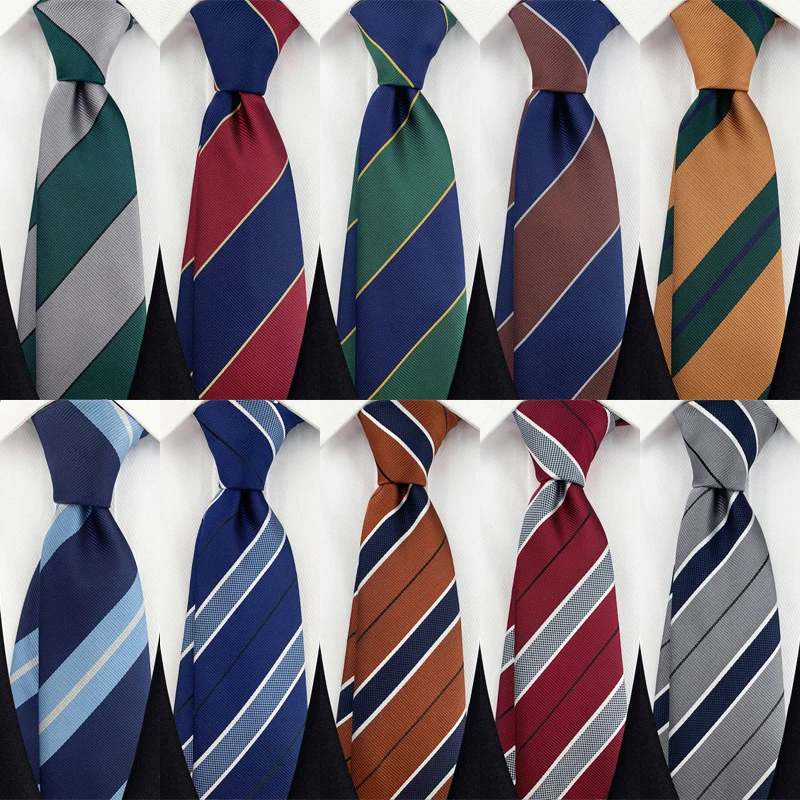 Модный мужской галстук 8 см в полоску, полосатый галстук для мужчин, жених, жаккардовый тканый галстук для деловой свадьбы, вечеринки