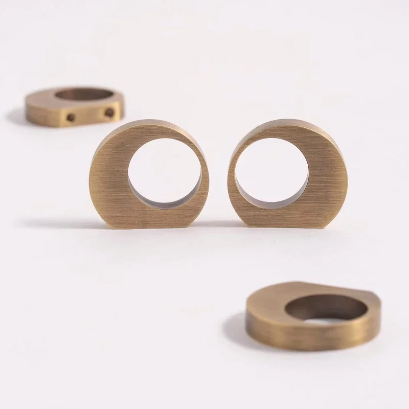 Brass Ring Circular Cabinet Wardrobe Furniture Handle Double Hole Sturdy Suitable For Women And Children