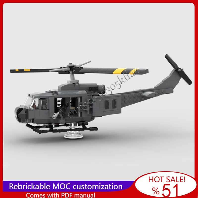 

428 шт. MOC функциональная военная модель вертолета UH-1 модульные строительные блоки технология сборки детские игрушки праздничные подарки