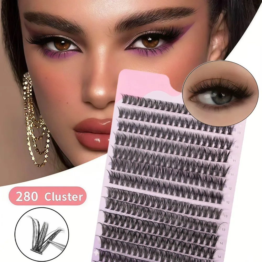 Lazy Single Cluster Natural Appearance Eyelash Extender, Suitable for Beginners, Segmented Eyelashes, 280 Clusters
