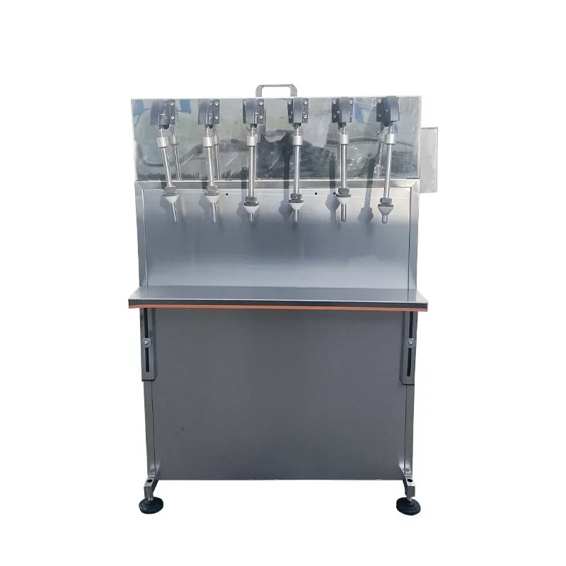 Small 6 Head Quantitative Liquid Filling Machine Siphon Type for Red Wine Soy Sauce Vinegar Condiments