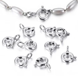 4pcs 925 Silver Spring Ring Clasp with Open Jump Ring Clasps for Bracelet Necklace Chain Connector Jewelry Making Components