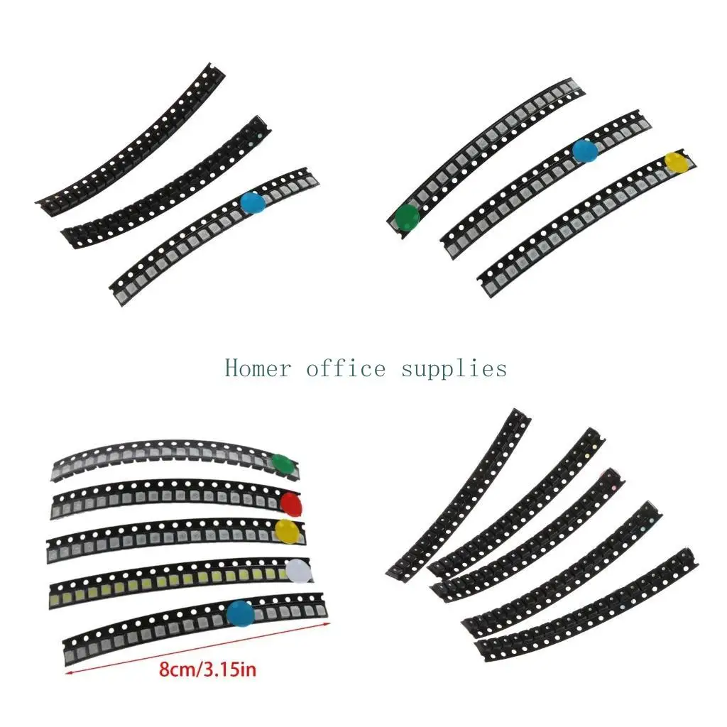 

K43B 100 PCS 5 Colors 3528 1210 Светодиодный свет Красный зеленый синий желтый белый Assotment K