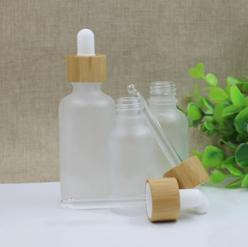 

5ML brown/clear/blue/green glass bottle bamboo dropper lid essential oil liquid eye serum moisture sample packing