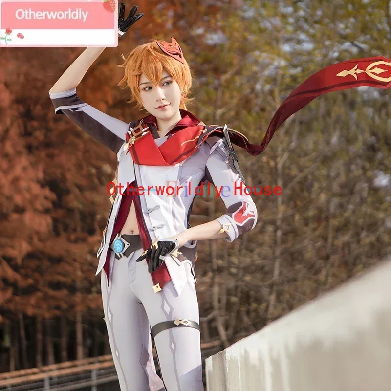 

Game Genshin Impact Tartaglia Cosplay Costume Top Pants Gloves Set Project Anime Accessories Outfit Halloween Carnival Uniform