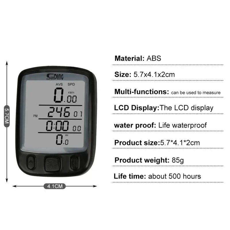 Waterproof Bicycle Computer With LCD Digital Display Bicycle Odometer Speedometer Riding Wireless Stopwatch Riding Accessories