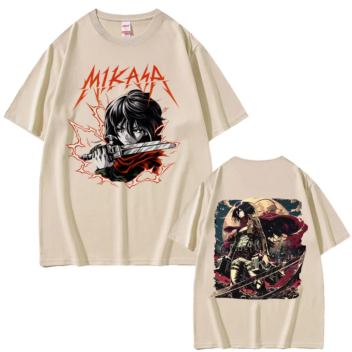 Anime Attack on Titan T-shirts Mikasa Ackerman Merch T-shirt Summer Men Women Clothing Manga Retro Oversized Short-sleeved Shirt