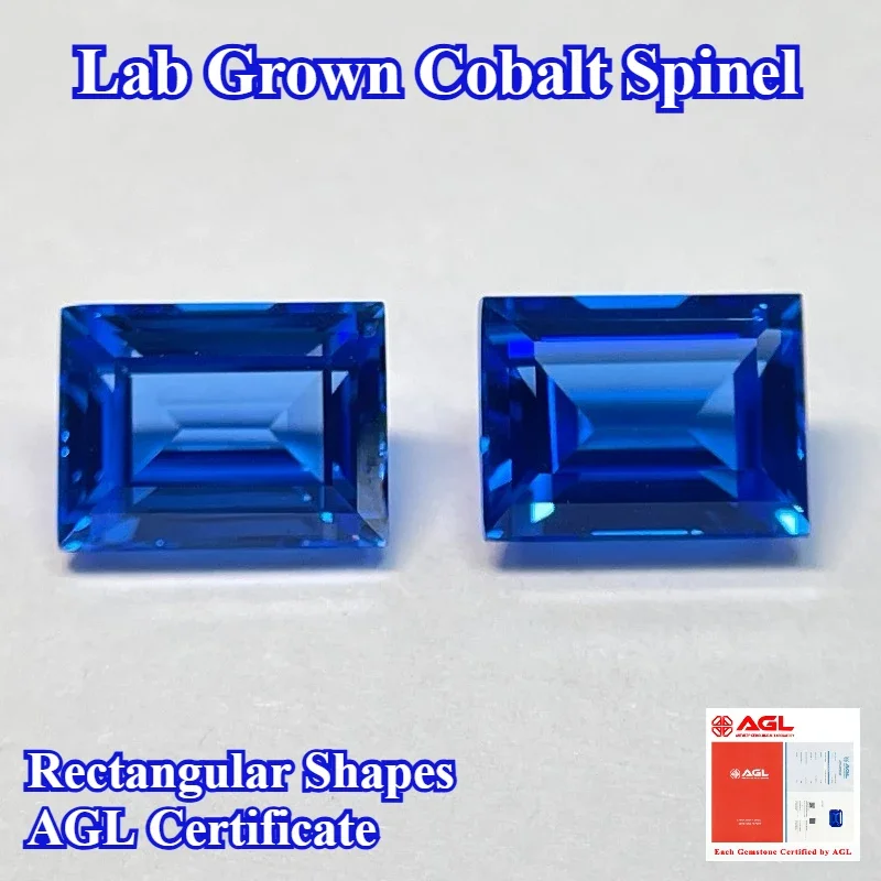 

Lab Grown Cobalt Spinel Rectangular Shapes Gemstone for DIY Ring Necklace Earrings Main Materials Selectable AGL Certificate
