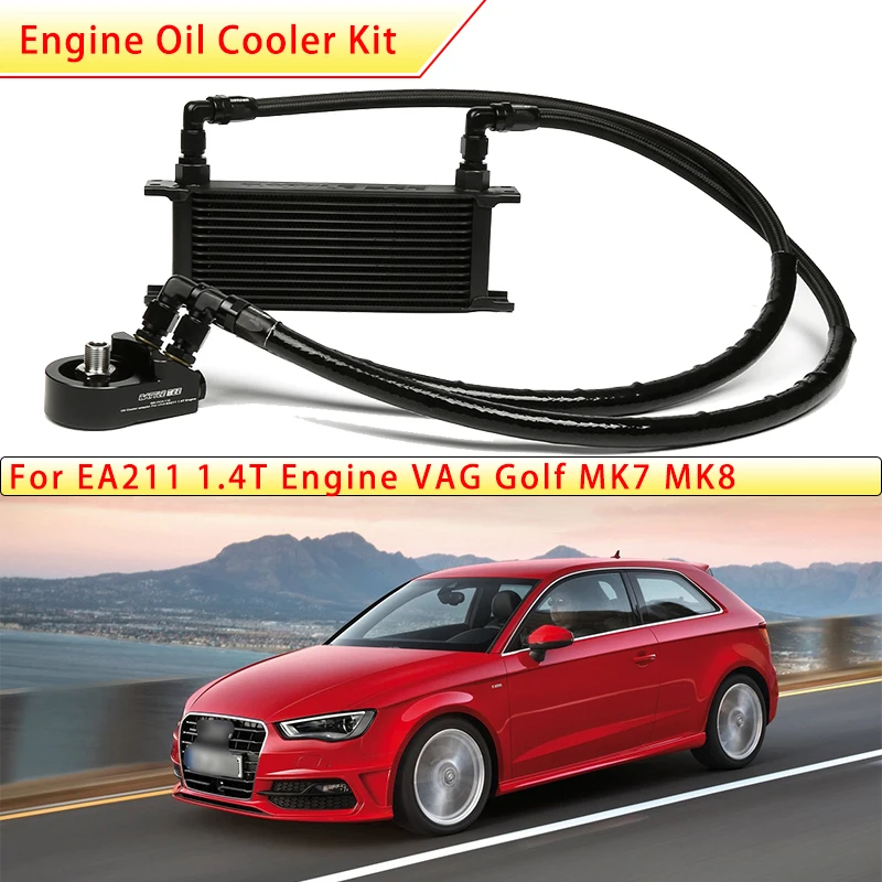 Engine Oil Cooler Kit For VAG Volkswagen Audi 1.4TSI EA211 Engine Oil Filter Housing Cooling Golf MK7 MK8 Radiator BB-OCK-112