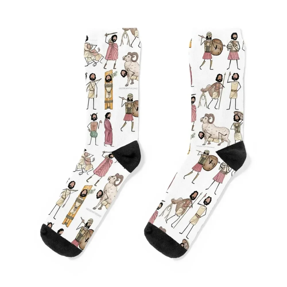 

Greek Myth Comix - ODYSSEUS all the scenes! Socks winter gifts custom snow floral Socks Women's Men's