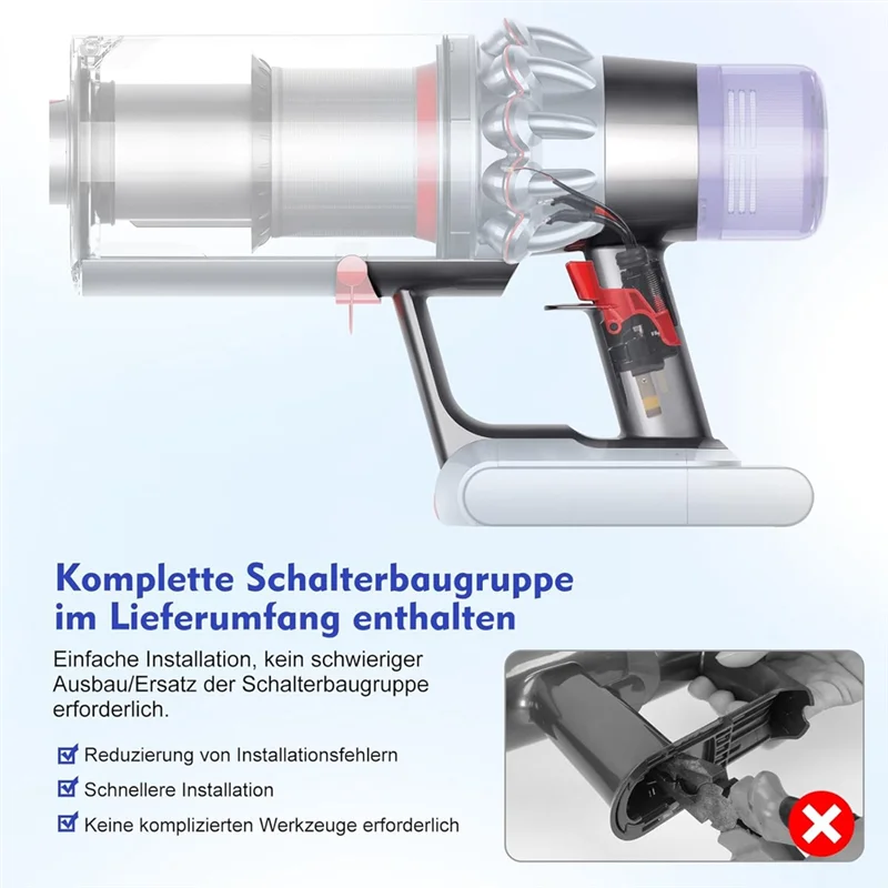 A74G-مبيت تجميع الجسم الرئيسي لـ Dyson V11 V15 مجموعة الجسم الرئيسية للمكنسة الكهربائية (فقط لإصدار النقر في الإصدار)