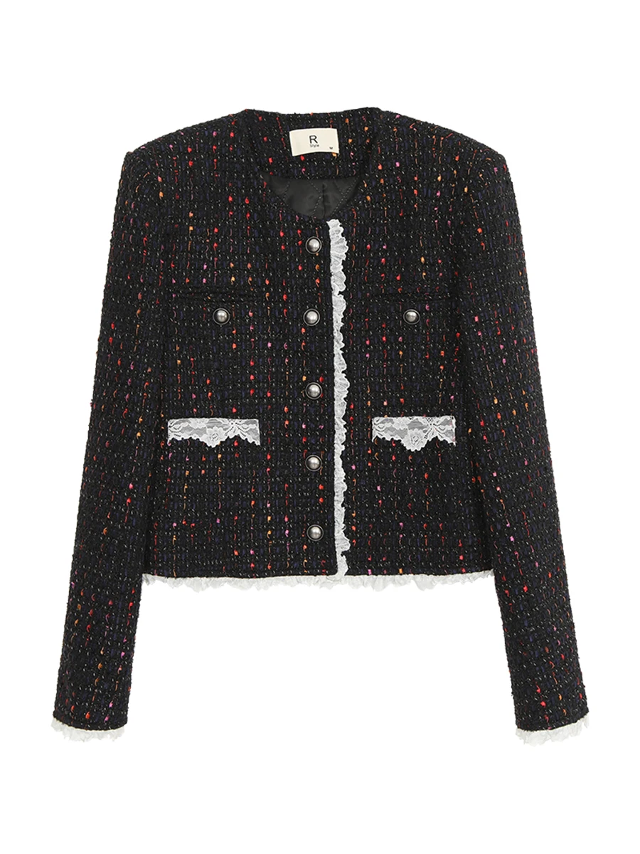 Casaco Curto Estilo G com Fraância Leve para Mulheres, Preto, Nova Chegada de Outono/Inverno, Único e Super Fofo